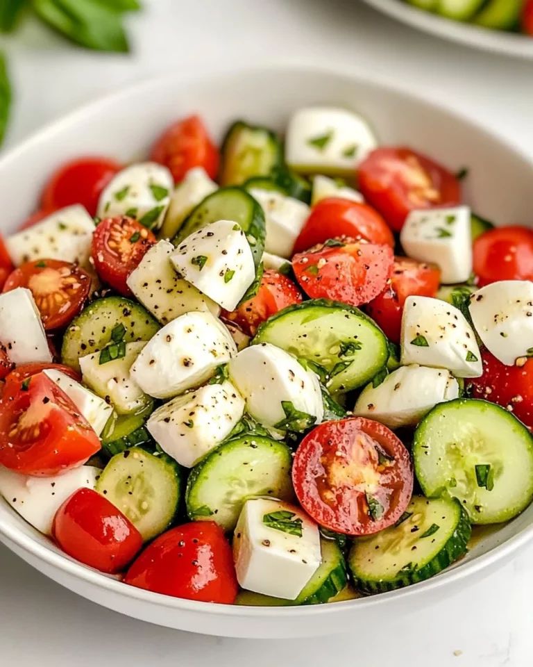 Fresh Cucumber Caprese Salad is a refreshing delight!