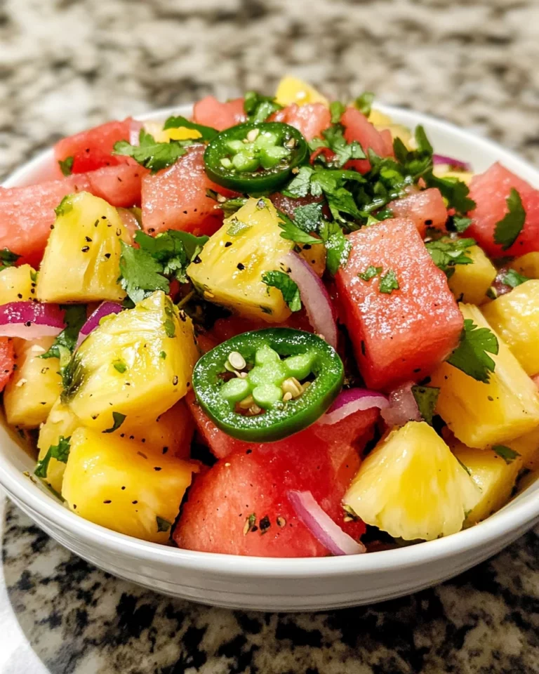 Spicy Pineapple Watermelon Salad With Jalapeños