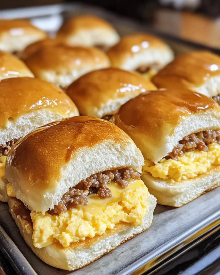 Sausage Egg and Cheese Breakfast Sliders with Syrup Glaze