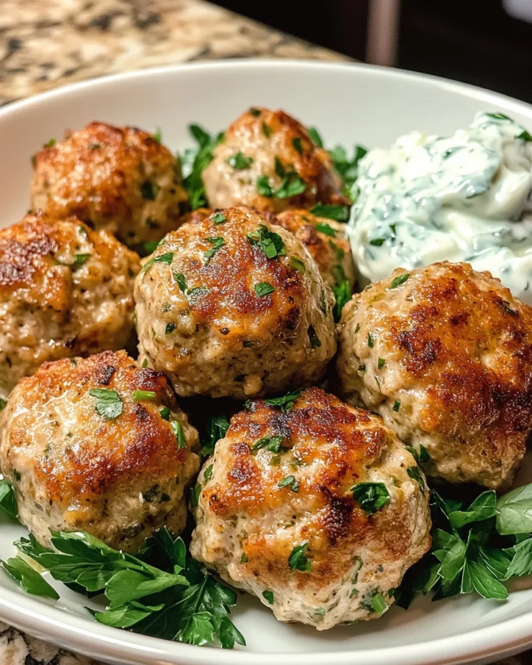 Greek Turkey Meatballs with Tzatziki Sauce for You!