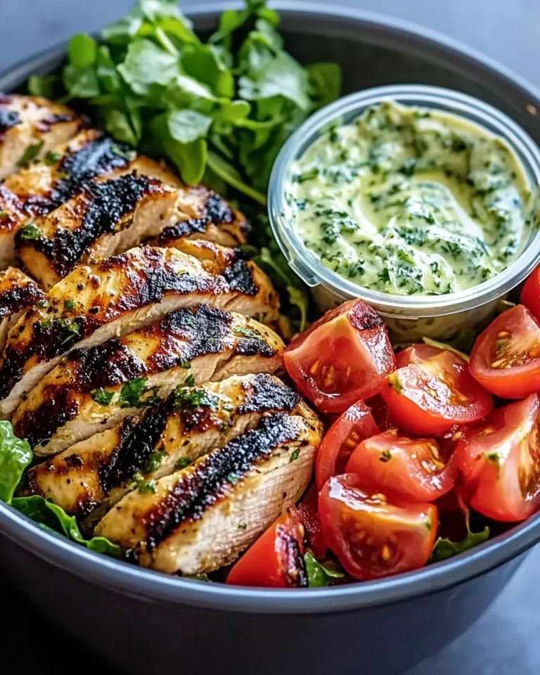 Chimichurri Grilled Chicken Bowl with Garlic Sauce delights!