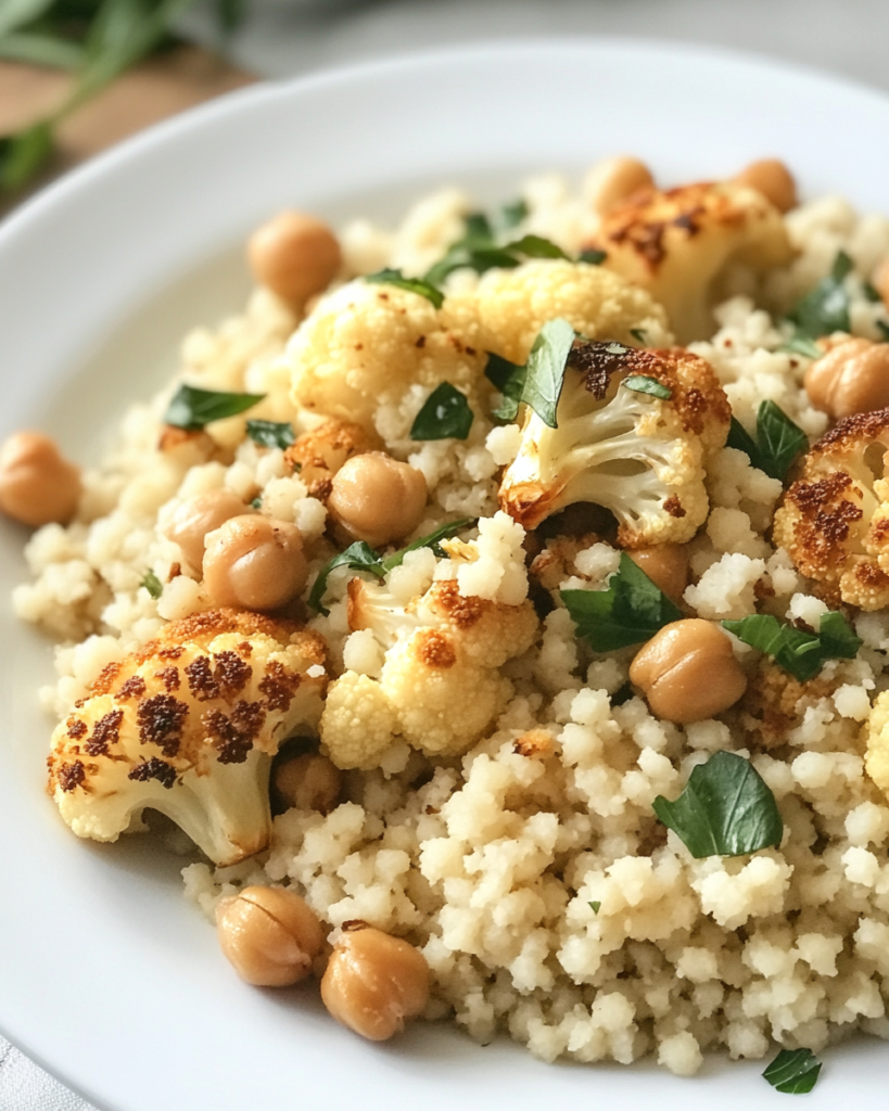 Coconut Couscous Roasted Cauliflower