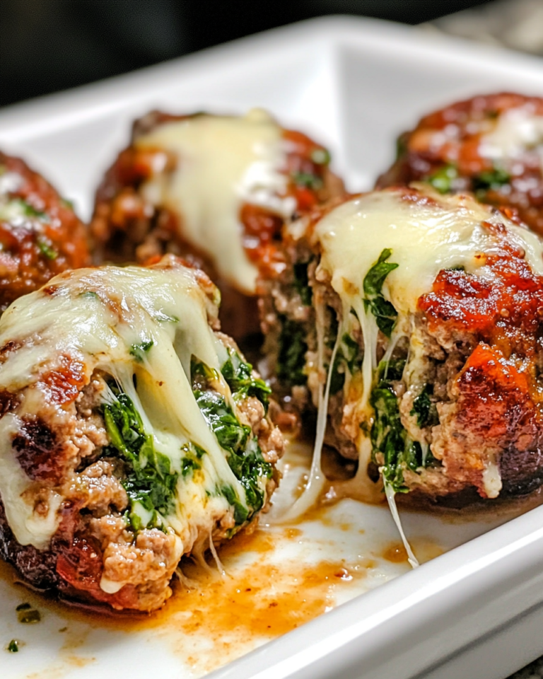Spinach Garlic Meatballs Stuffed