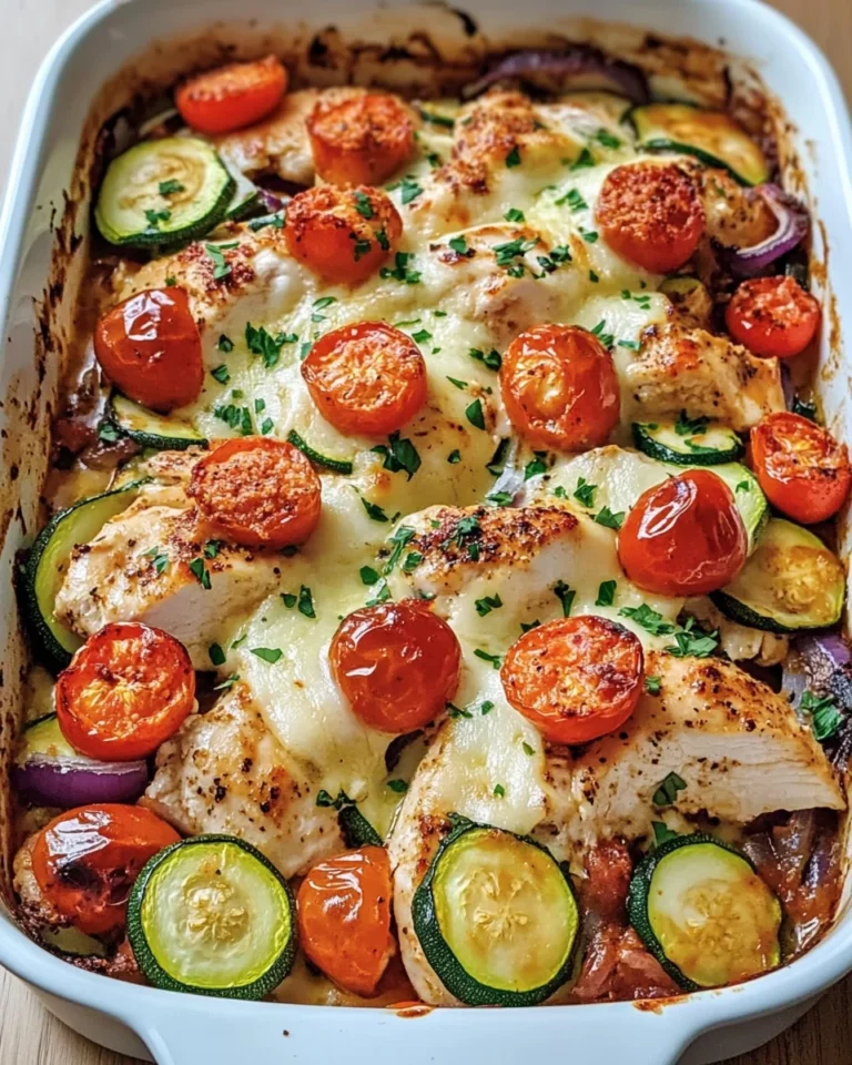 Mediterranean Chicken Zucchini Bake