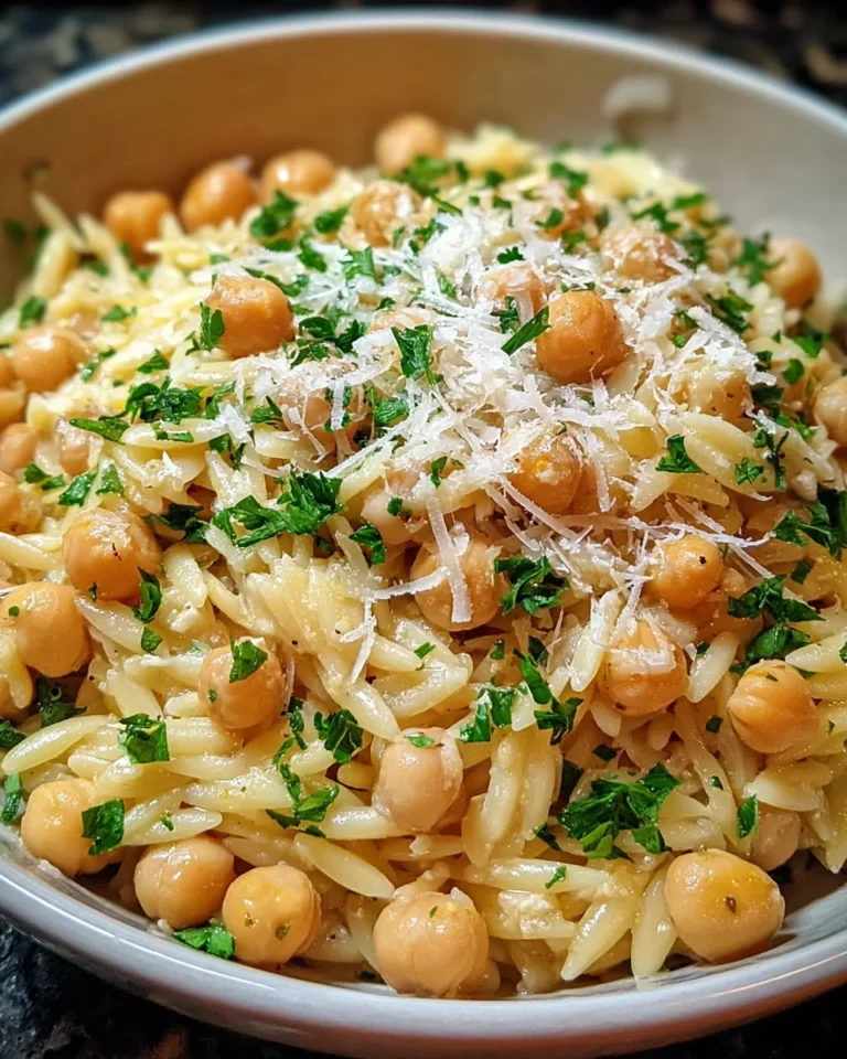 Creamy Lemon Ricotta Orzo with Chickpeas