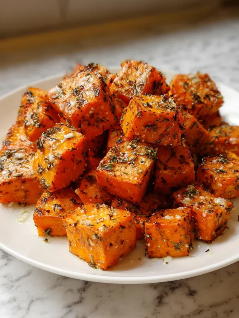 Crispy Baked Sweet Potato Bites Parmesan Herb Butter