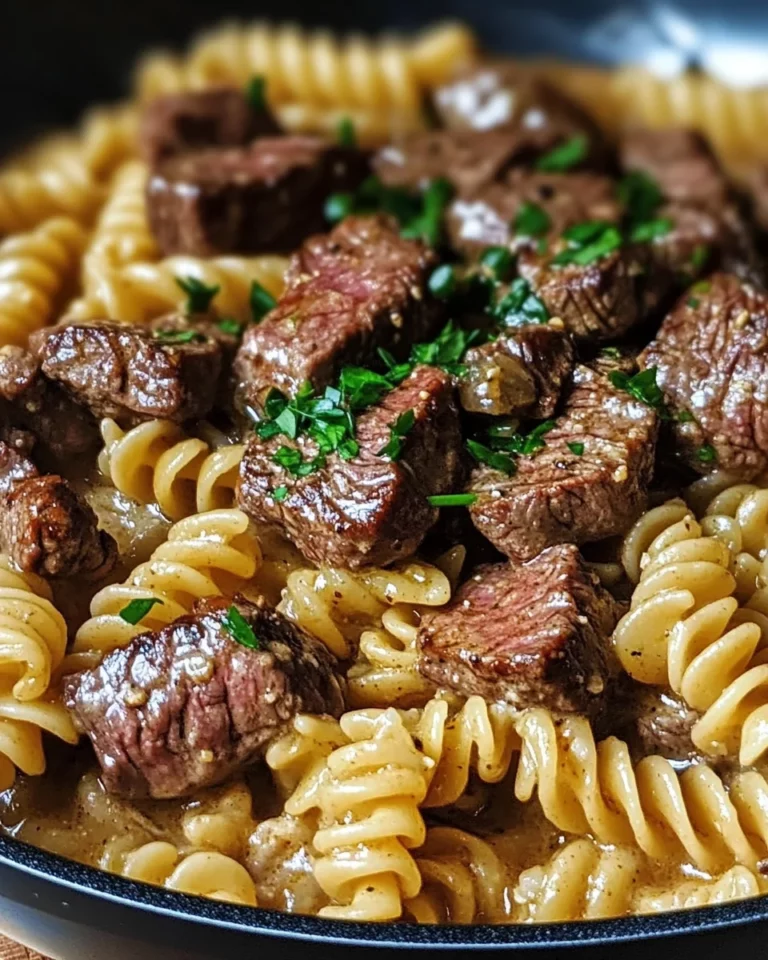 One-Pot Creamy Spicy Garlic Butter Steak & Pasta Recipe