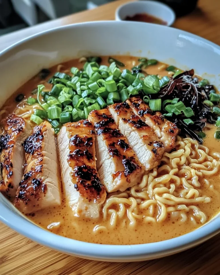Fiery Chicken Ramen with Creamy Garlic Sauce