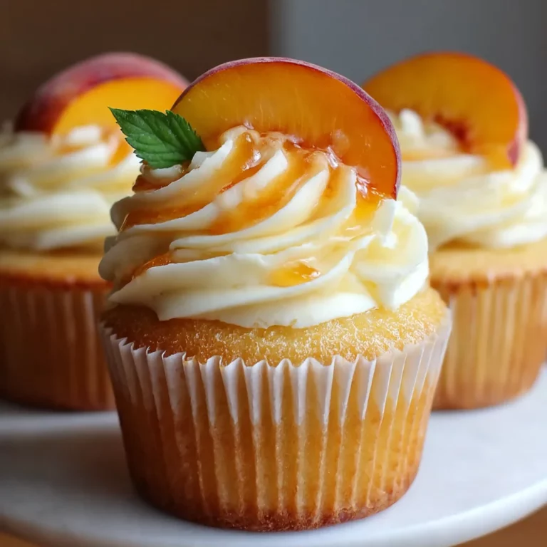 Honey Peach Cream Cheese Cupcakes