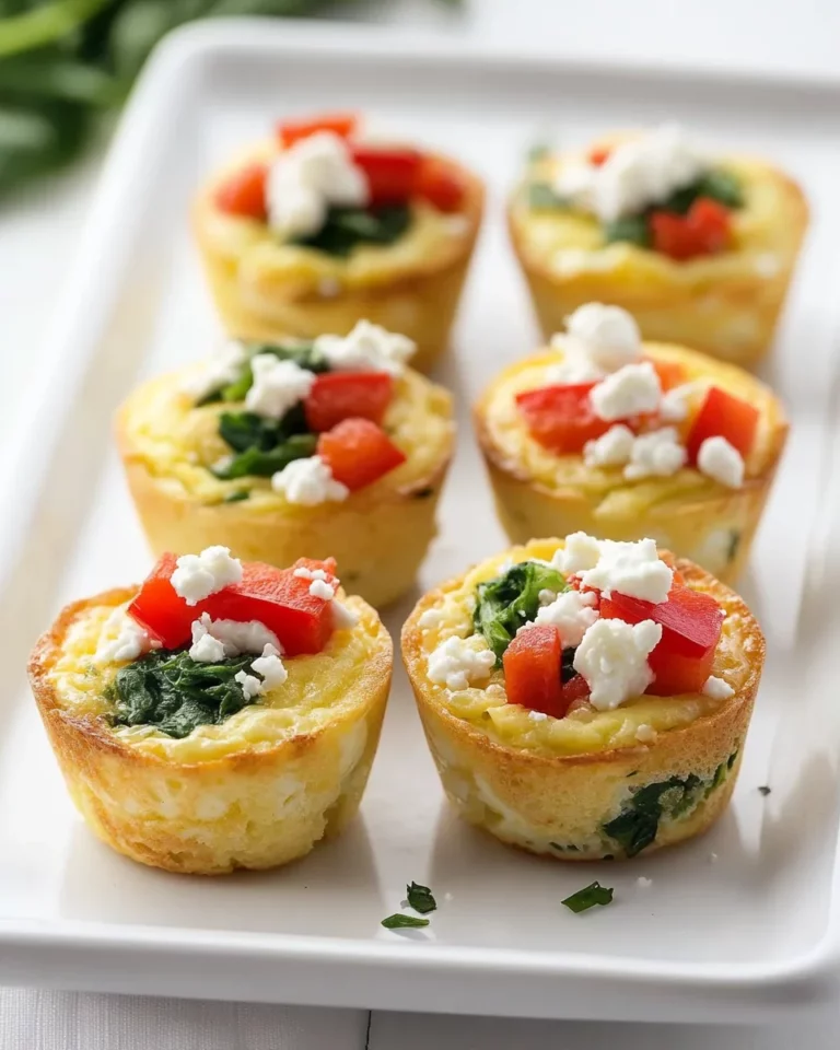 Egg White Bites with Bell Pepper, Spinach, and Feta