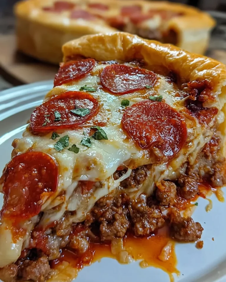 Deep Hamburger Sausage And Pepperoni Pie