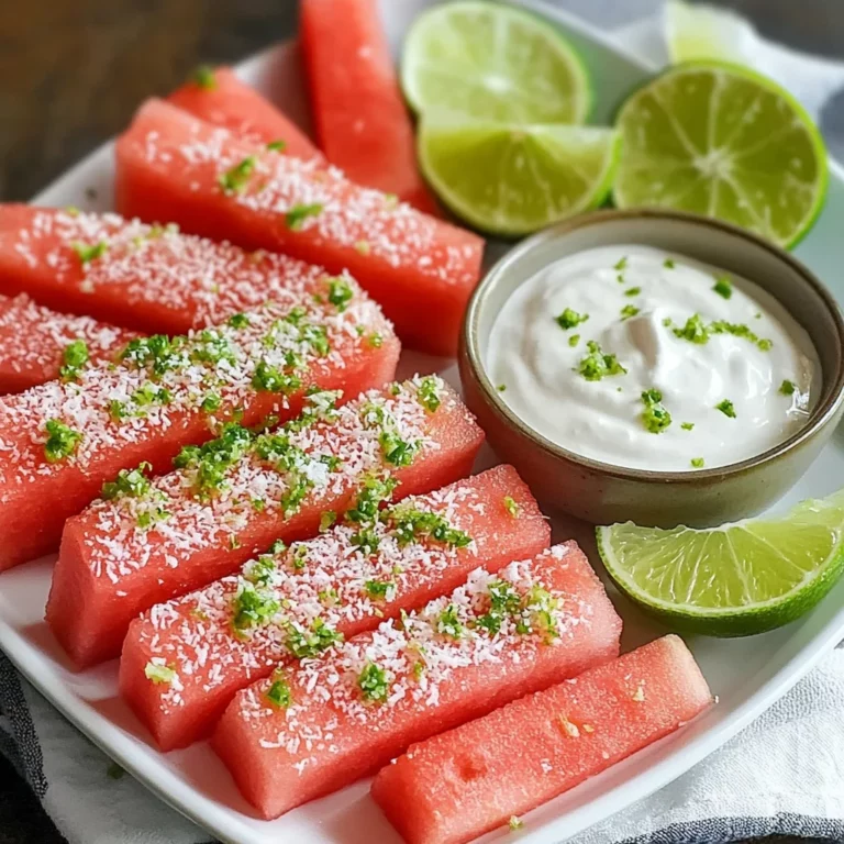 Watermelon Fries with Coconut Lime Dip