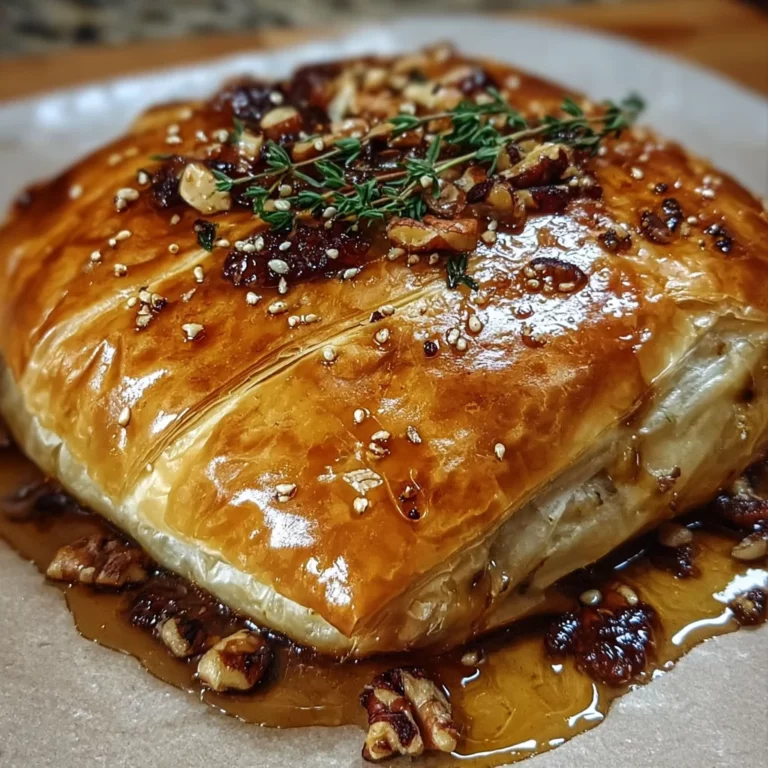 Baked Brie in Puff Pastry with Honey and Fig