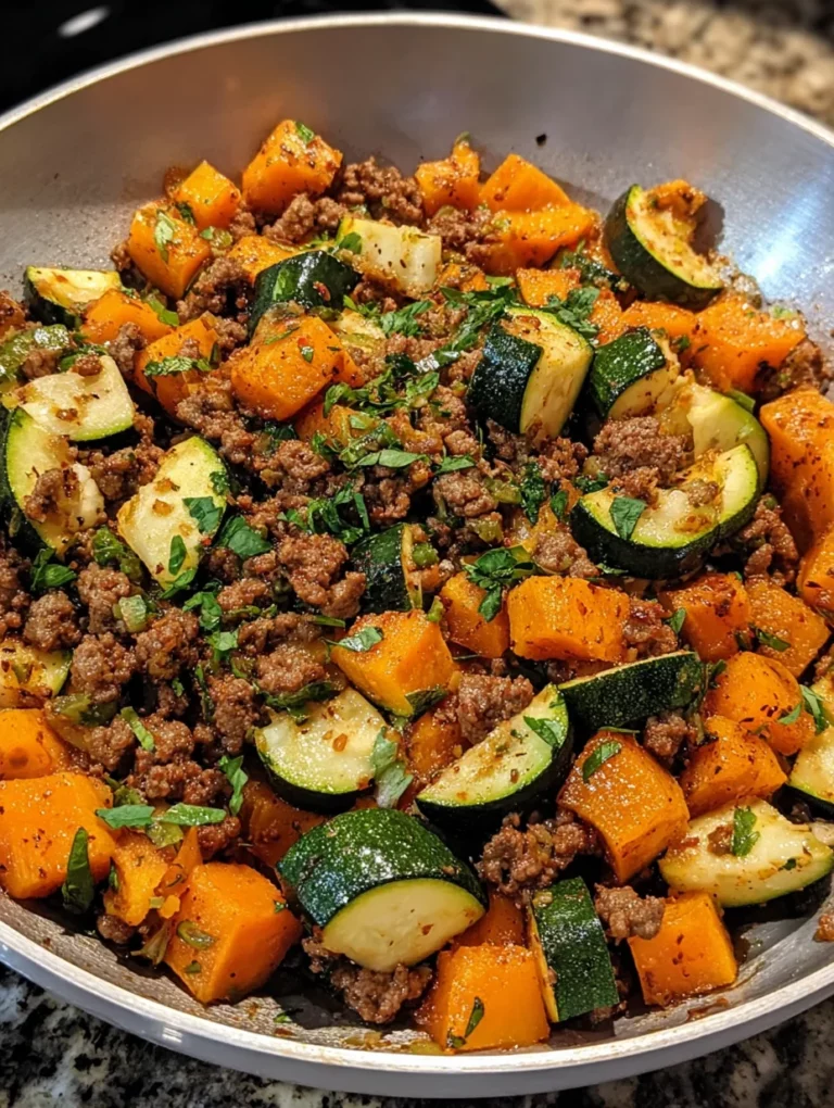 Ground Beef Zucchini Sweet Potato Skillet
