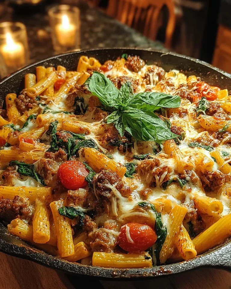Creamy Tuscan Sausage Pasta Bake: A Delicious Dinner Delight!