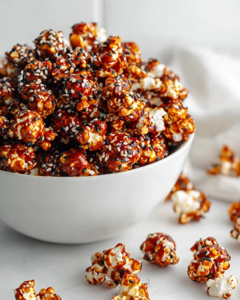 Gochujang Caramel Popcorn with Sesame Seeds (Sweet & Spicy)