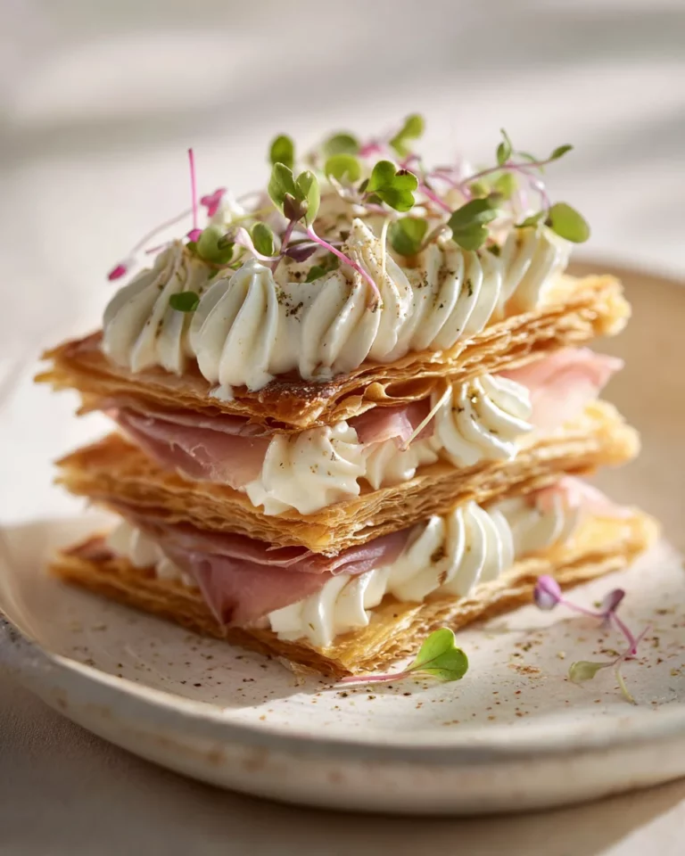 Savory Mille-Feuille with Lemon Ricotta & Prosciutto