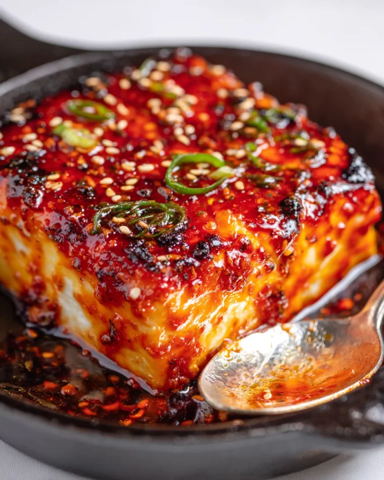 Swicy Baked Feta with Gochujang Honey Glaze
