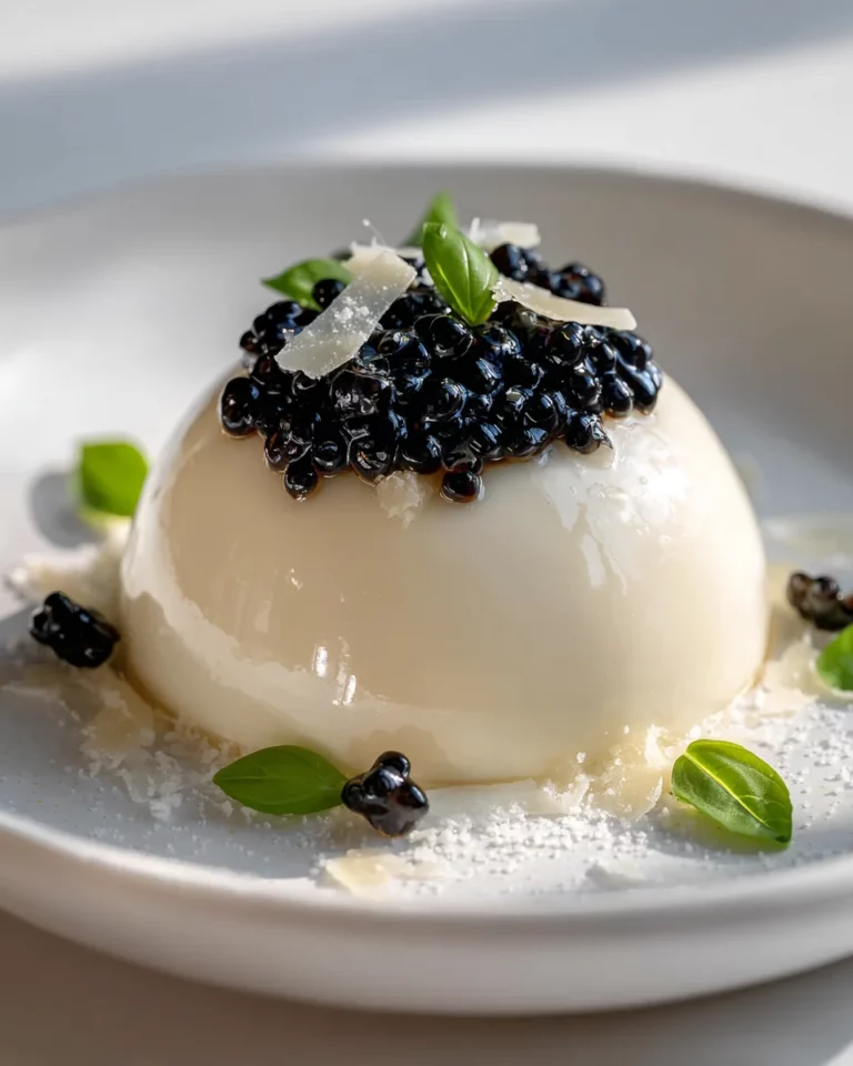 Parmesan Panna Cotta with Balsamic Caviar Pearls