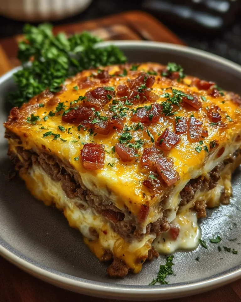 Low-Carb Bacon Cheeseburger Casserole