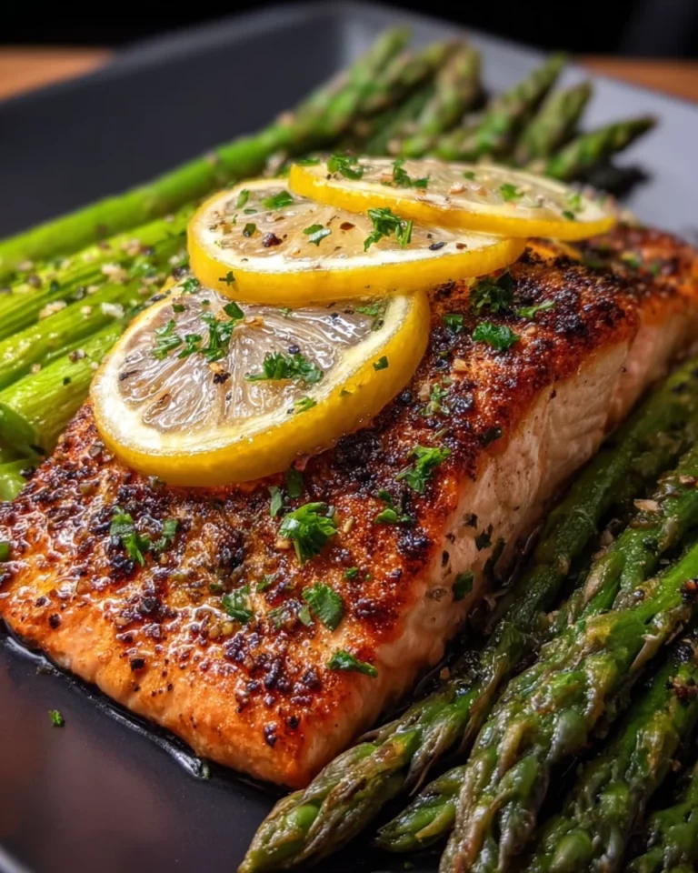Lemon Dill Roasted Salmon with Asparagus