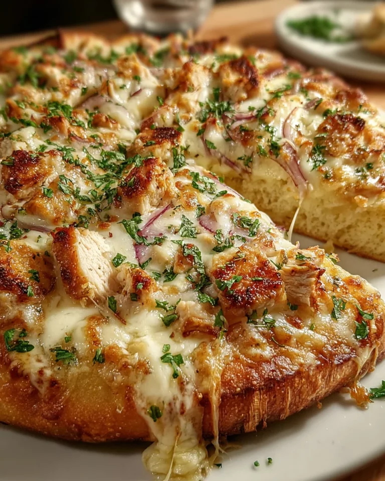 Garlic Alfredo Chicken Pizza
