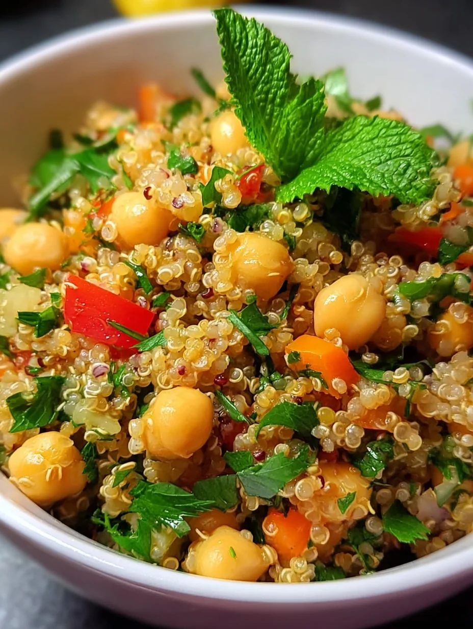 Lemon Herb Quinoa with Chickpeas offers vibrant flavor!