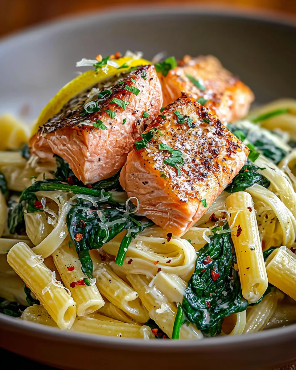 Salmon Spinach Pasta Dish: A Delicious Dinner Delight! - Crisp Tastes