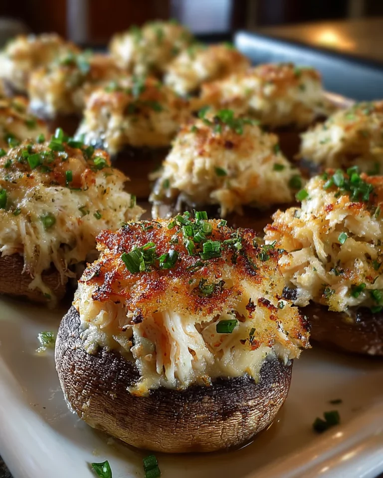 Creamy Garlic Crab-Stuffed Mushrooms