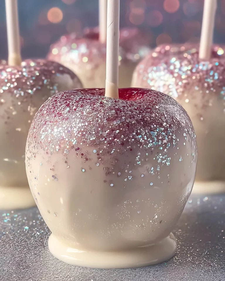 White Sparkle Candy Apples