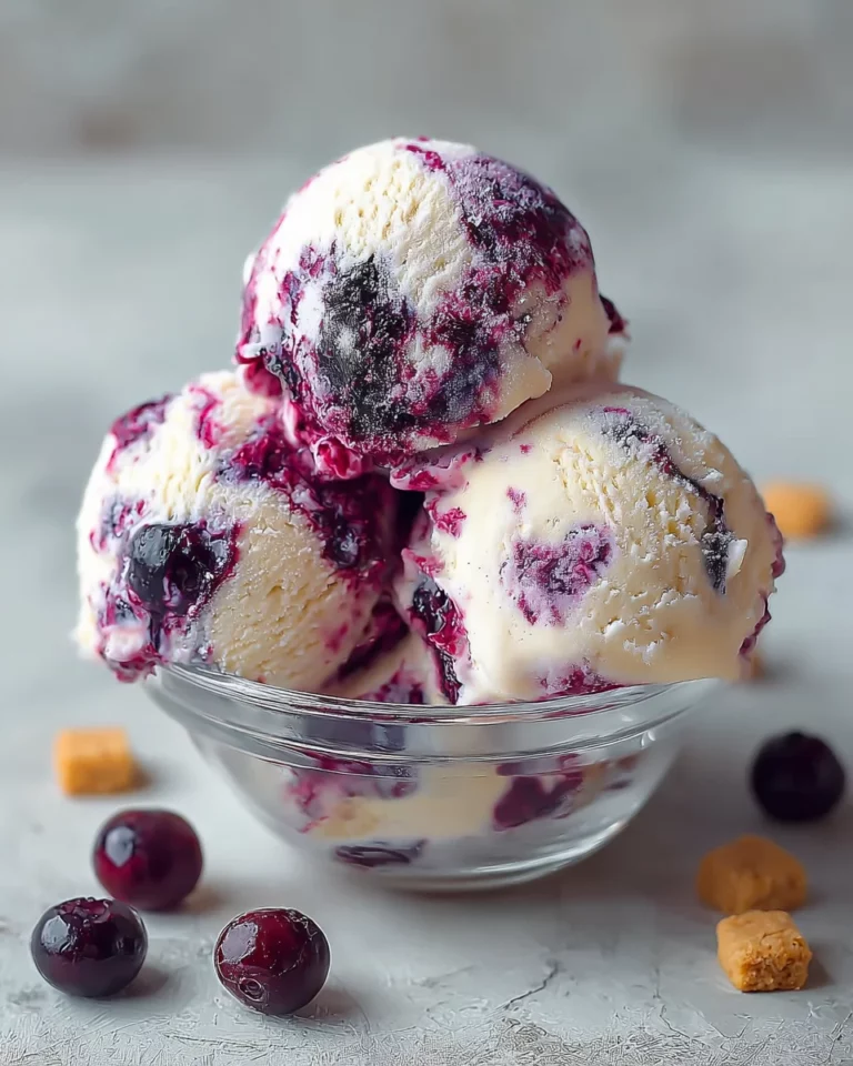 Blueberry Swirl Cheesecake Ice Cream