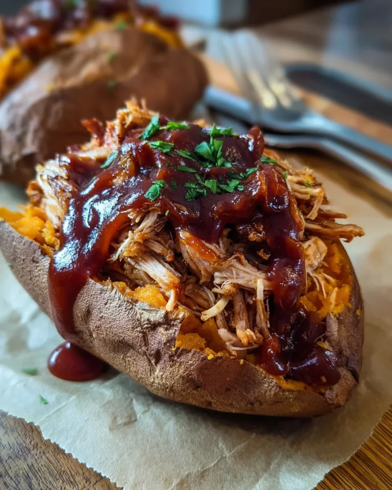 Pulled Pork Stuffed Sweet Potato