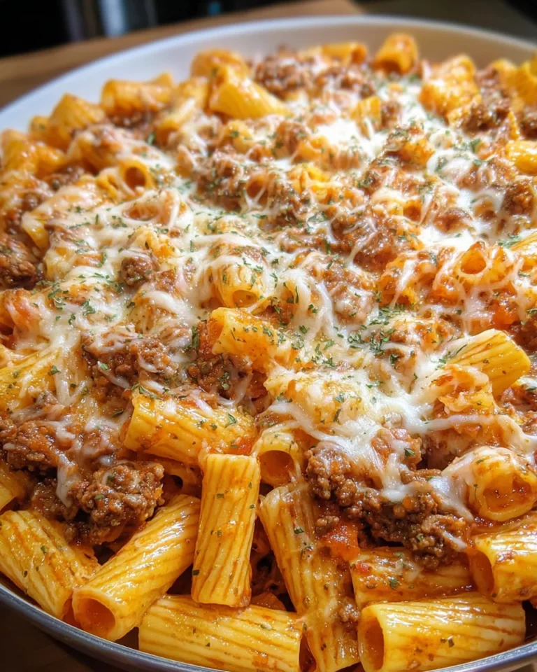 Beef Rigatoni Cheese Bake