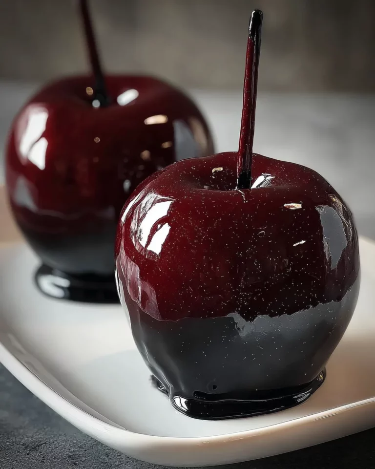 Black Poison Swirl Candy Apples
