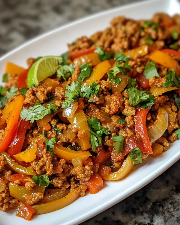 Ground turkey and peppers make a delicious weeknight meal!