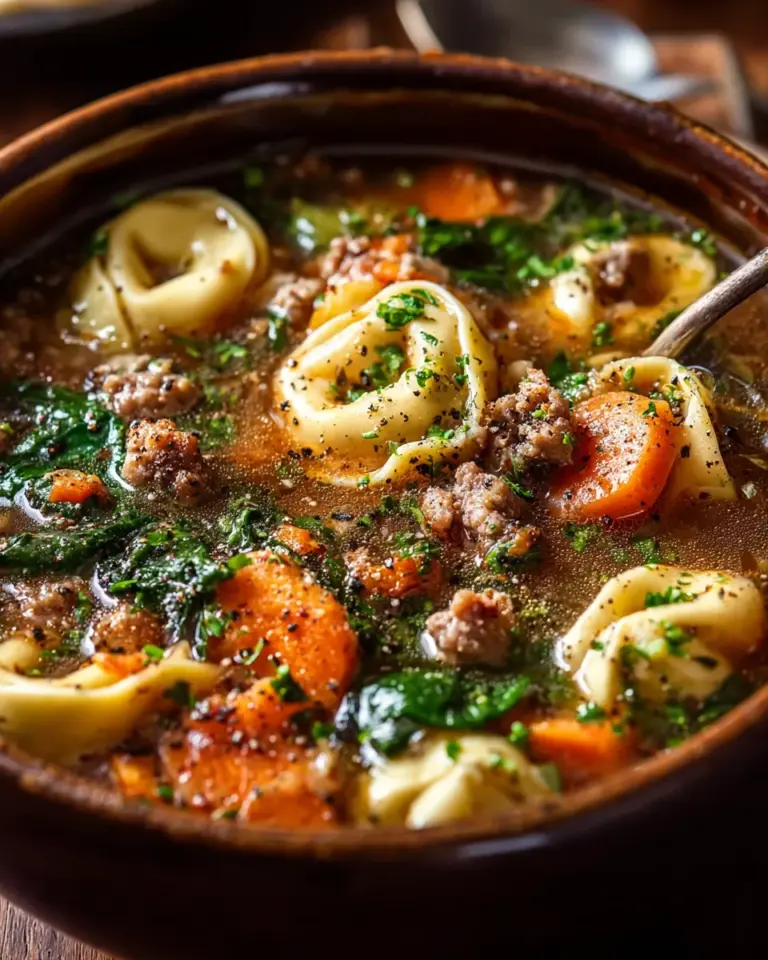 Autumn Tortellini Soup with Sausage
