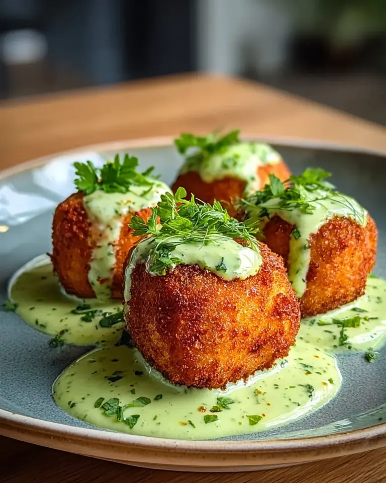 Salmon Balls with Creamy Avocado Sauce