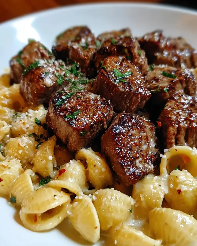 Garlic Butter Steak Bites & Shell Pasta: A Rich Delight!
