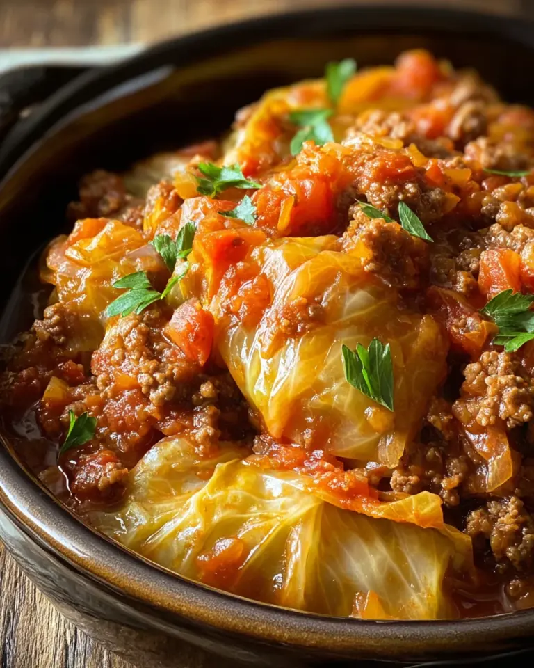 Slow Cooker Unstuffed Cabbage Rolls