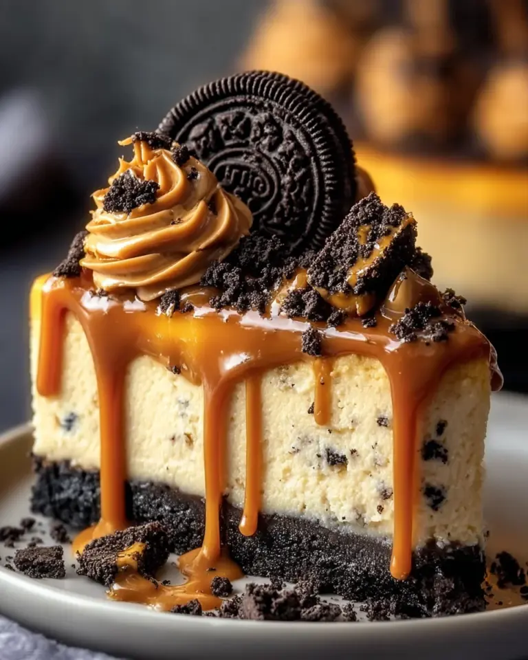 Pumpkin Butterscotch Cheesecake with Oreo Crust
