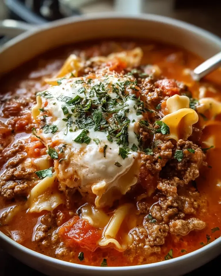 Mouthwatering One Pot Lasagna Soup
