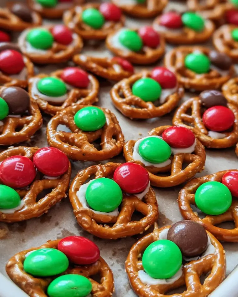 Mint M&M Christmas Pretzels with Hugs for the Holidays!