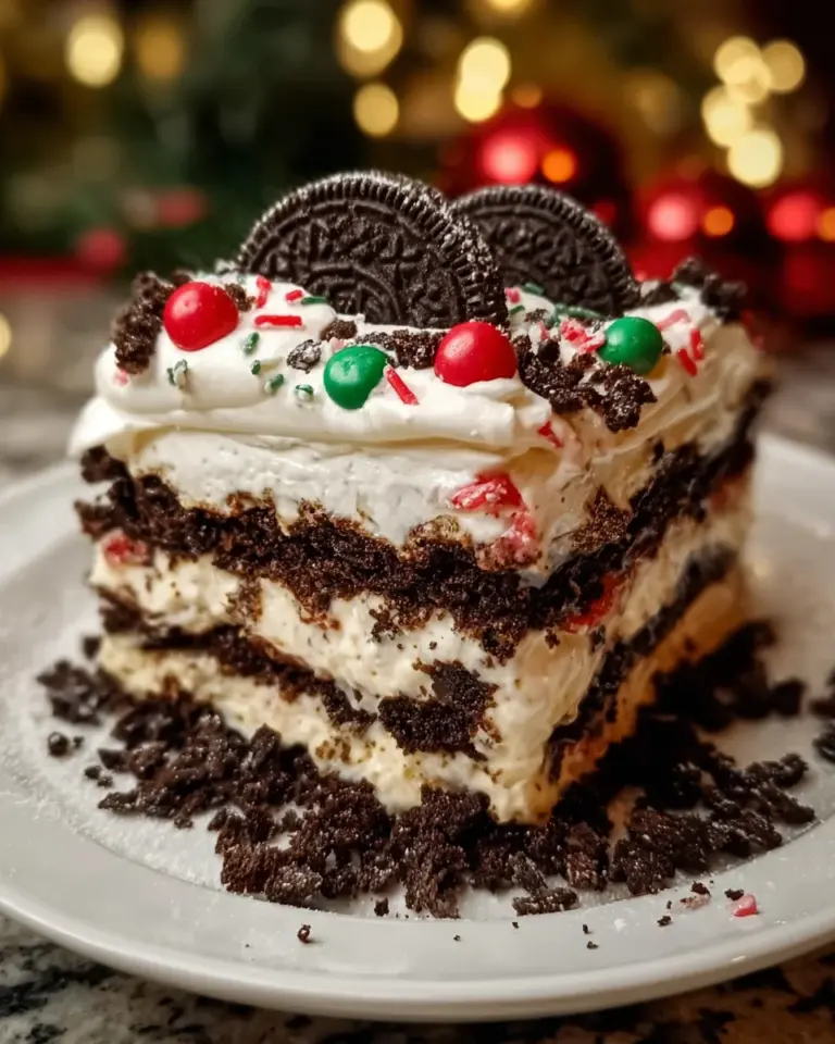 No-Bake Christmas Oreo Lasagna