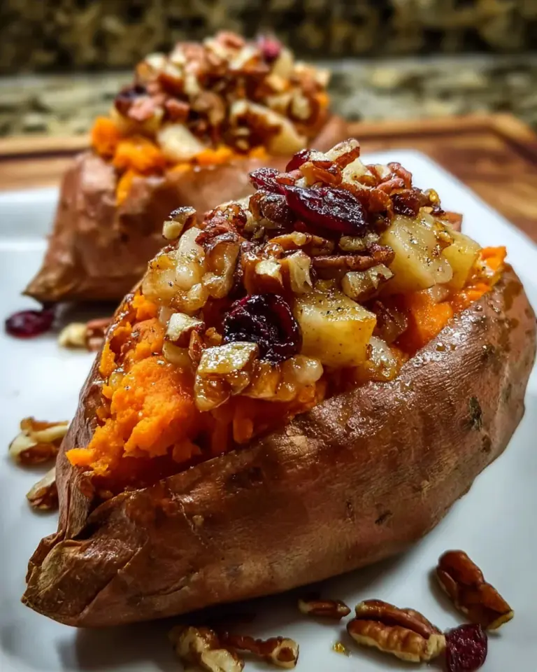 Apple Spiced Stuffed Sweet Potatoes