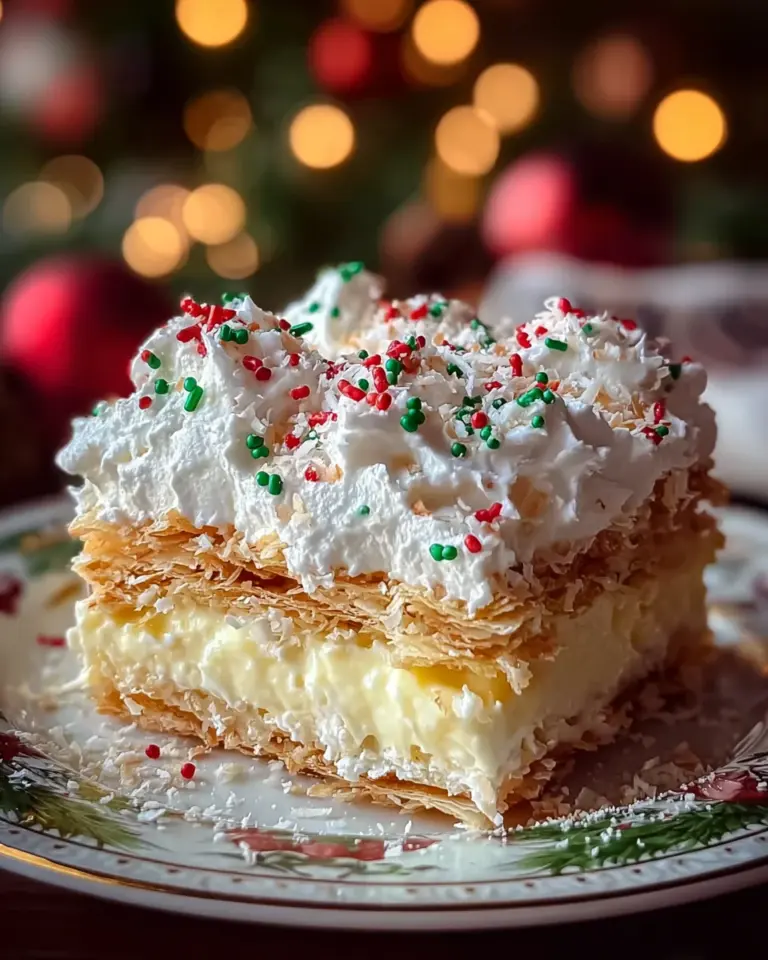 No-Bake Christmas Coconut Lasagna