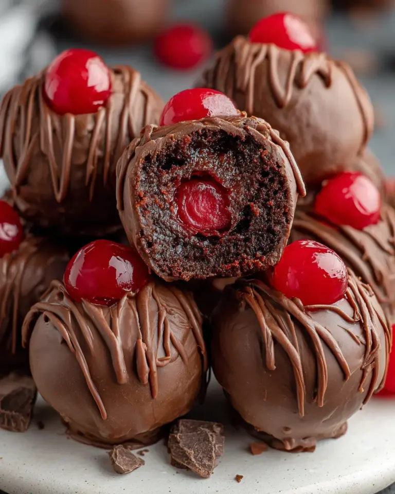 Chocolate Covered Cherry Brownie Bombs