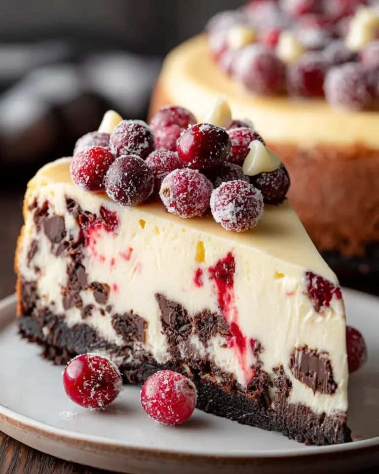 Cranberry White Chocolate Cheesecake