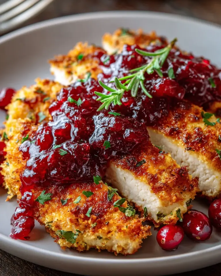 Crusted Turkey Fillets Cranberry Sauce
