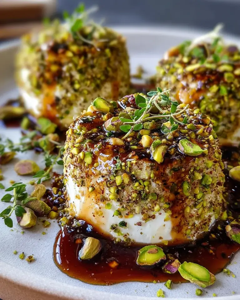 Pistachio-Crusted Brie Rounds with Fig Jam Glaze