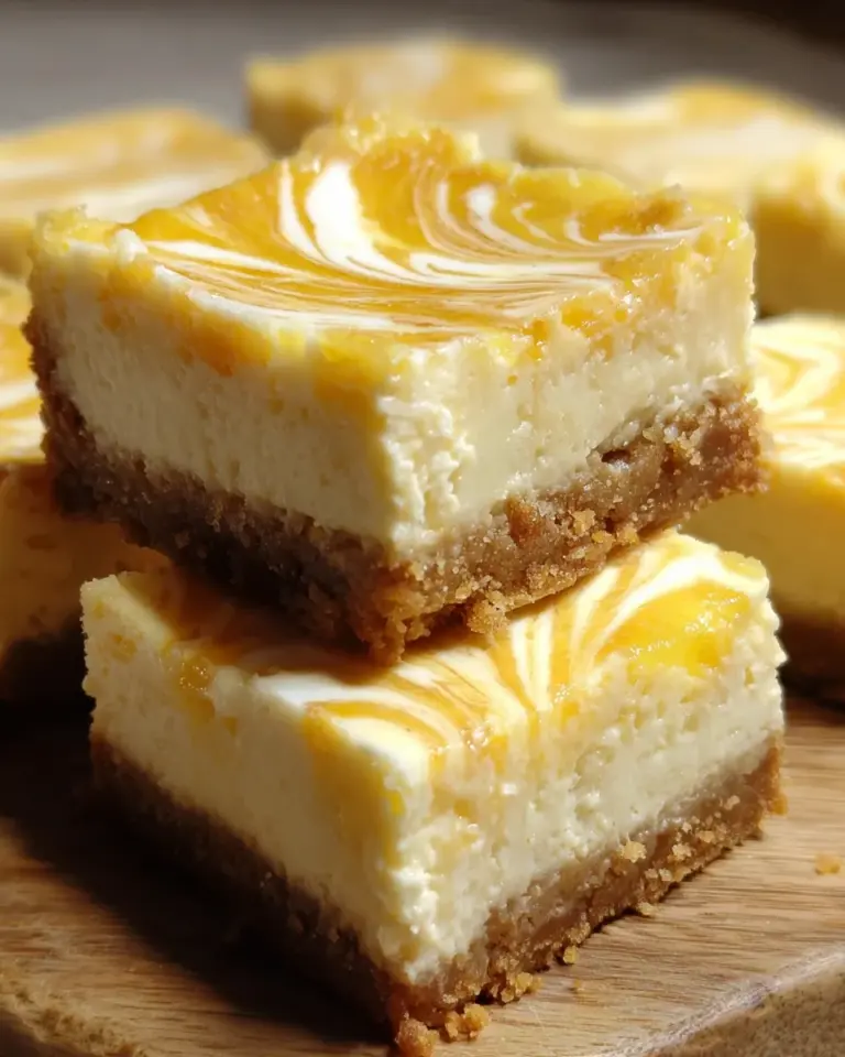 Swirled lemon cheesecake bars that delight every bite!